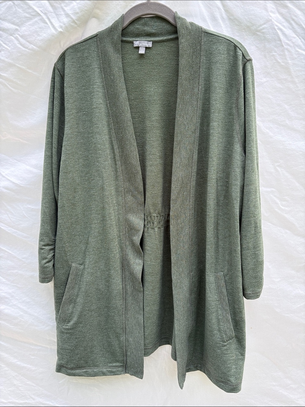 Talbots Olive Green Open-Front Women's Cardigan